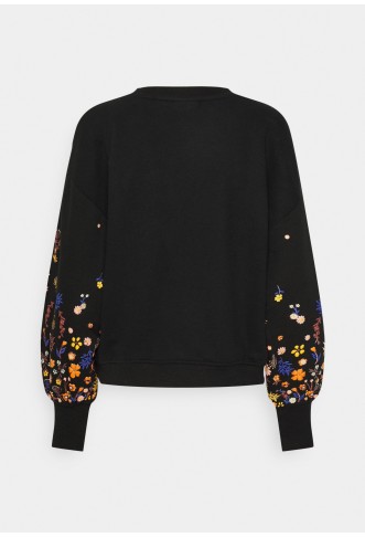 ONLBROOKE O NECK FLOWER - Sweatshirt - black