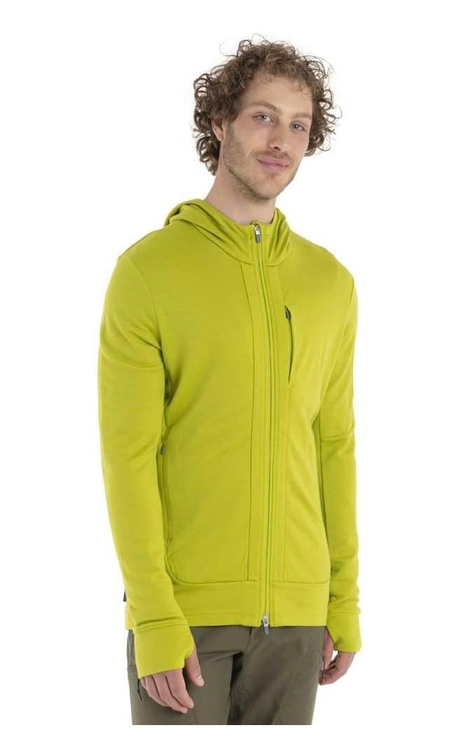 Icebreaker Merino Men's Quantum Iii Long Sleeve Wool Athletic Zip Up Hoodie