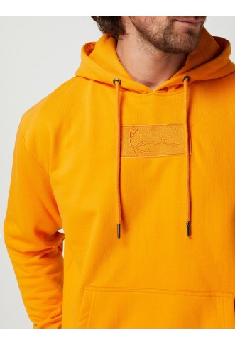 Cotton blend hoodie in orange