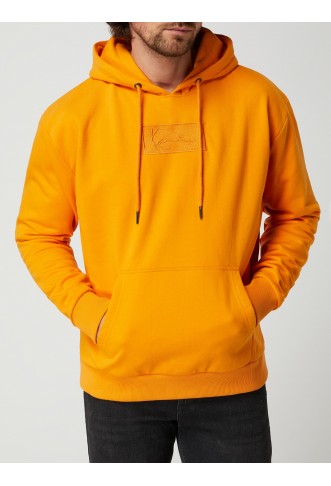 Cotton blend hoodie in orange