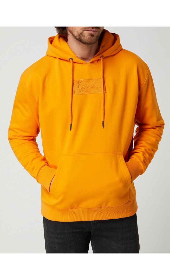 Cotton blend hoodie in orange