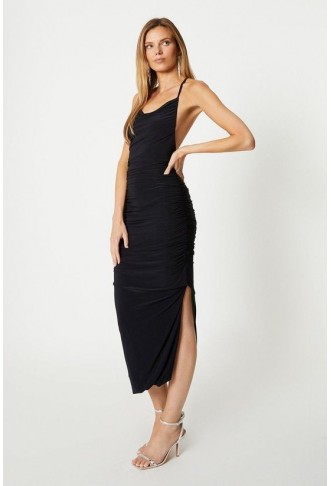 Ruched Slinky Jersey Maxi...