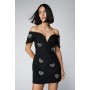 Embellished Diamante Heart Mini Dress