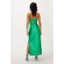 Structured Satin Twill Pencil Maxi Skirt