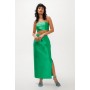 Structured Satin Twill Pencil Maxi Skirt