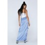 Satin Mid Rise Cargo Maxi Skirt