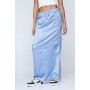 Satin Mid Rise Cargo Maxi Skirt