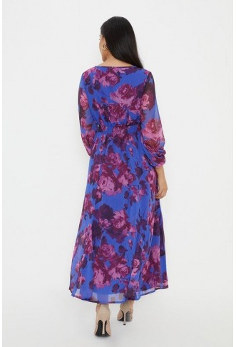 Petite Floral Tie Front Maxi Dress