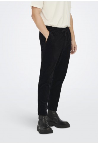 ONSLINUS CROPPED PANT CORD - Trousers - black