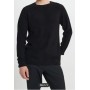 Black Crew Neck Patterned Men's Knitwear Sweater