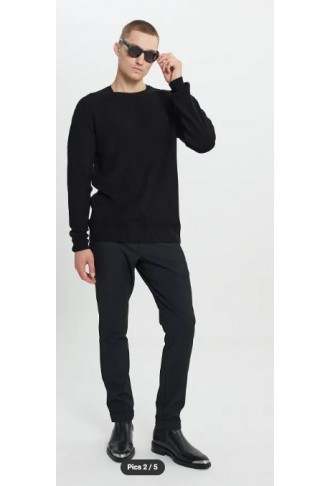 Black Crew Neck Patterned...