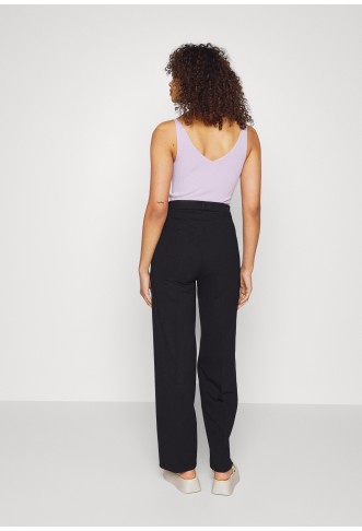 WIDE LEG TROUSERS - Trousers - black