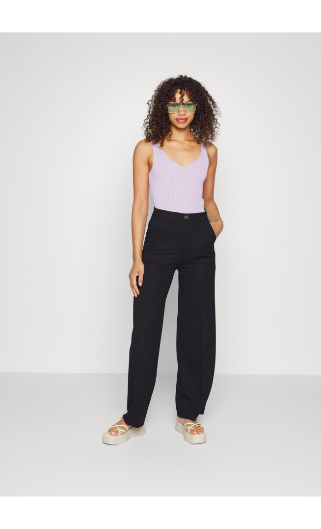 WIDE LEG TROUSERS - Trousers - black