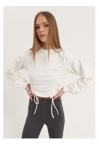 LADIES OVERSIZED CROPPED HOODY