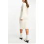 Edited - Long Sleeve Knit Midi Dress - Cream