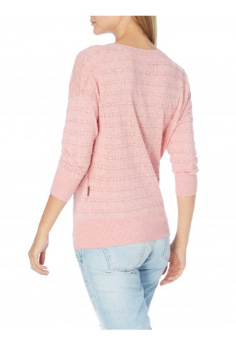 Sweater with openwork details in pink