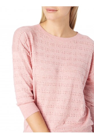 Sweater with openwork details in pink