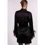 Drape Front Feather Cuff Mini Dress