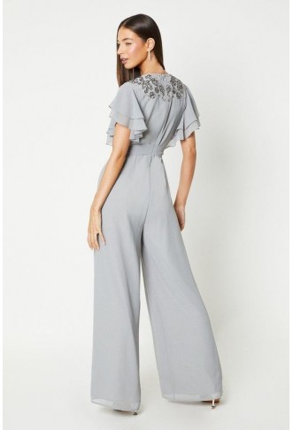 Embellished Bodice Tie Waist Jumpsuit