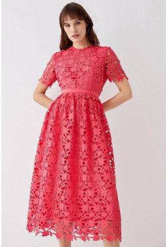 Lace Fit & Flare Midi Dress