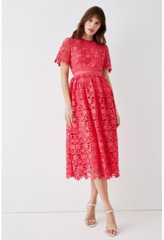 Lace Fit & Flare Midi Dress