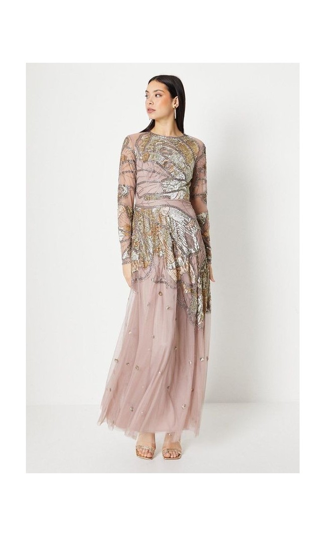 Premium Hand Embellished Maxi Dress