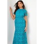 Geo Lace Midi Dress With Angled Trims