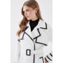 Pu Trimmed Belted Trench Coat