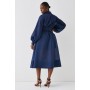 Plus Size Premium Belted Organza Midi Shirt Dress