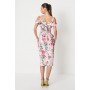 Floral Satin Ruched Pencil Dress