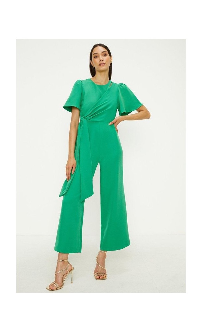 Petite Crepe Wrap Side Jumpsuit