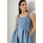 Panelled Bodice Satin Midi Dress