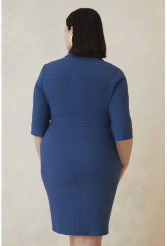 Plus Size The Founder Compact Stretch Belted Midi Dress