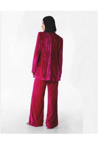 Crushed Velvet Co-ord Wide Leg Trousers