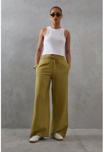 Viscose Nylon Wide Leg Trouser