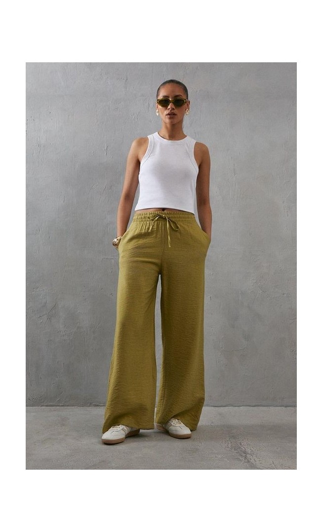 Viscose Nylon Wide Leg Trouser