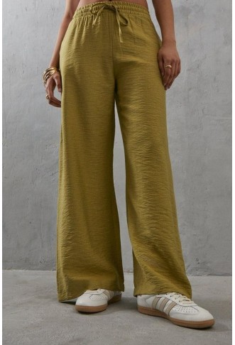 Viscose Nylon Wide Leg Trouser