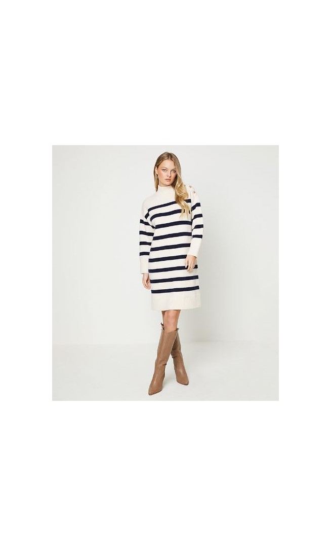 Buy Oasis Statement Button Detail Classic Bretton Jumper Dress