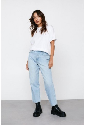 Petite High Waist Denim Mom...