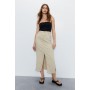 Split Front Denim Maxi Skirt