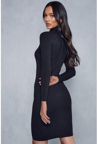 Turtle Neck Knitted Jumper Dress