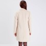 Women's beige buttoned straight coat