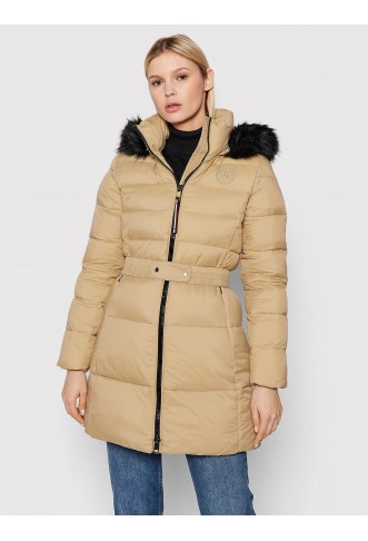 Padded Jacket Ess WW0WW31716 Beige Regular Fit