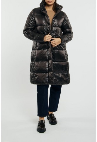 Brown black down jacket women