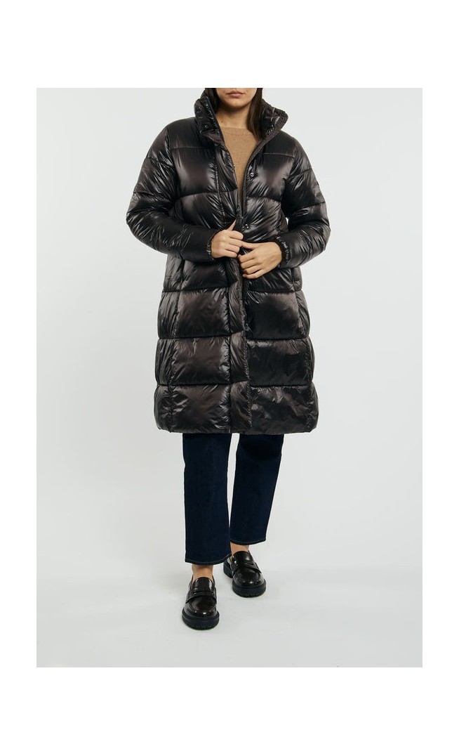 Brown black down jacket women