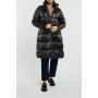 Brown black down jacket women