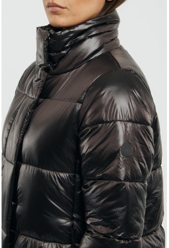 Brown black down jacket women