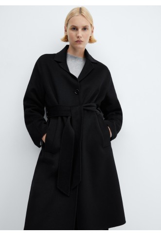 Wool coat with handmade belt