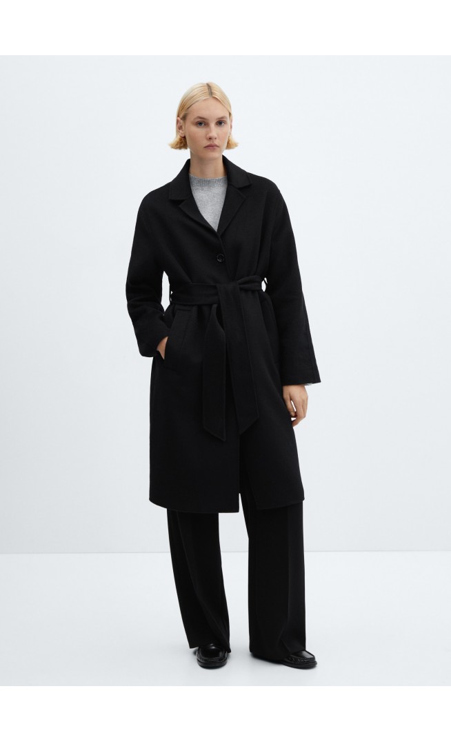 Wool coat with handmade belt