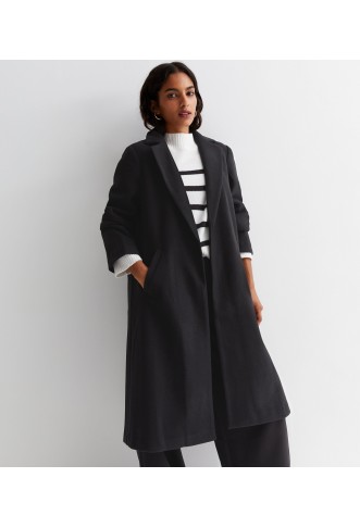 Petite Black Longline Formal Coat